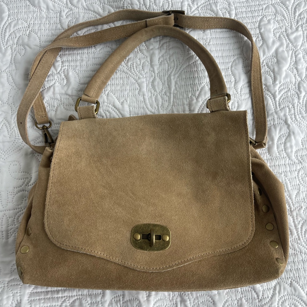 CUIR VERITABLE GENUINE SUEDE SHOULDER BAG